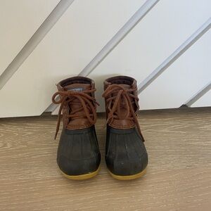 Sperry Kids Tan and Black Boots